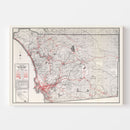 Vintage Map of San Diego County, California 1935