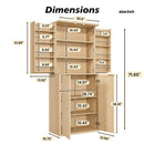 Kitchen Pantry Cabinet With 6 Doors