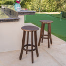 Primrose Outdoor Acacia Wood Barstools With Foot Rest (Set of 2) - Dark Brown by HouseOfZazla