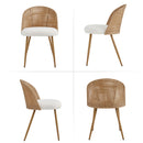 Round Wooden Dining Table + 4 Chairs Set