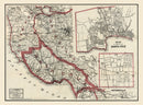 Vintage Map of Santa Cruz County, California 1914