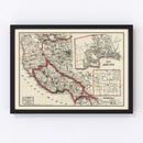 Vintage Map of Santa Cruz County, California 1914