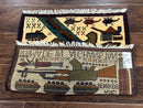 Afghan War Rug, Helicopters Tanks Guns, Handmade, Wool, 2x3