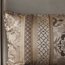 7 Piece Jacquard Comforter Set - Brown/Gold King
