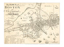 Vintage Map of Boston, Massachusetts 1835