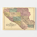 Vintage Map of Santa Clara County, California 1876