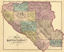 Vintage Map of Santa Clara County, California 1876