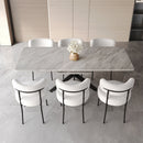 Extendable Dining Table Set With Curved Backrest Upholstered Chairs by HouseOfZazla