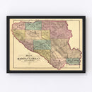 Vintage Map of Santa Clara County, California 1876