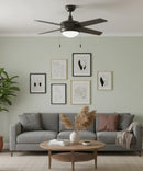 52" Europa IV 4-Blade Ceiling Fan Oil Rubbed Bronze Finish with Integrated LED Light by LampsUSA