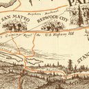 Vintage Map of Palo Alto, California 1925