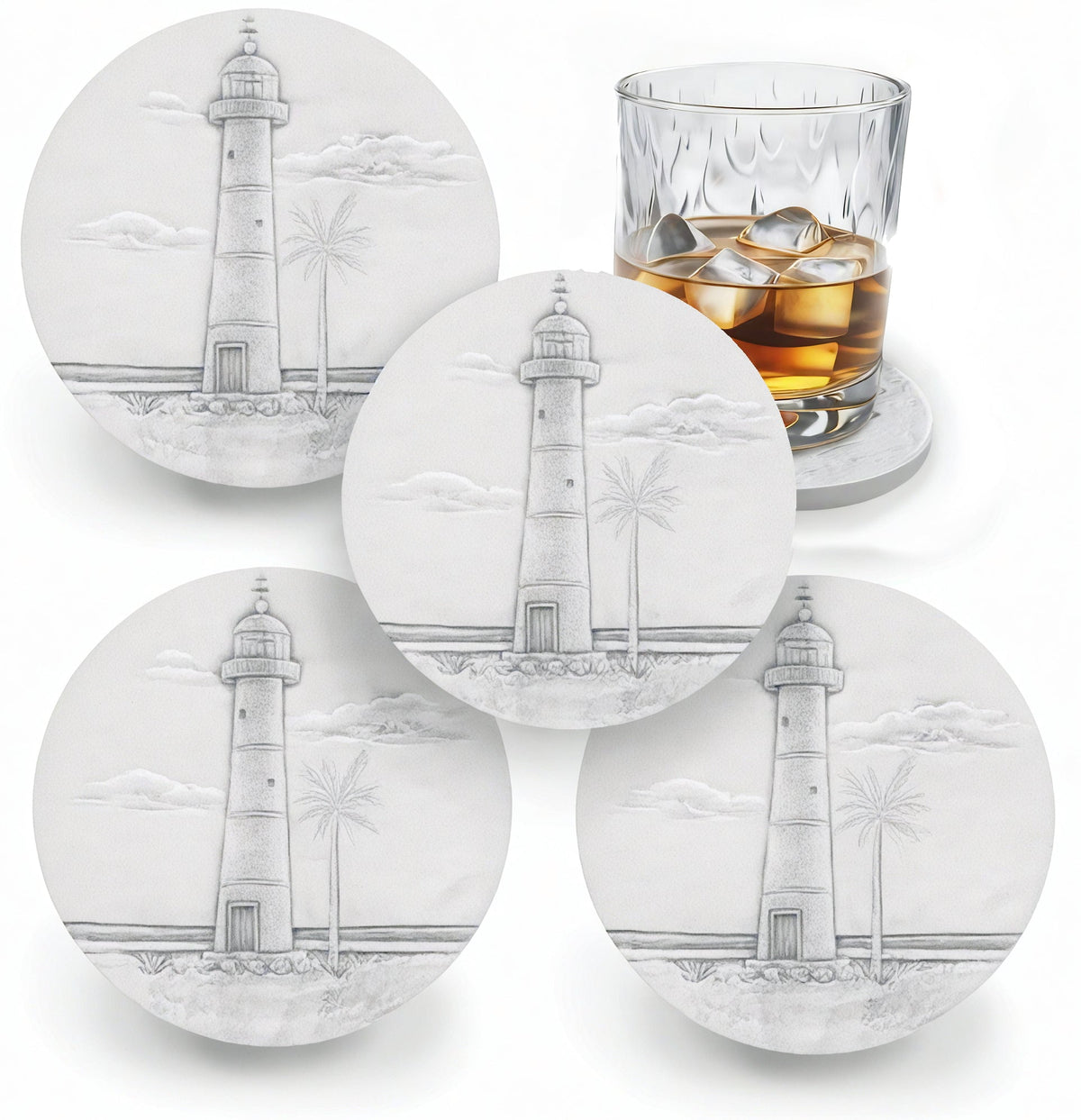 Lighthouse Drink Coasters