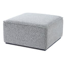 Square Upholstered Ottoman with Black-and-White Fabric by HouseOfZazla
