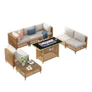 K&K 8-Piece Patio Furniture Set with Fire Pit Table by HouseOfZazla