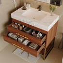 29.9" Modern Free-standing Bathroom Vanity with Sintered Stone Top