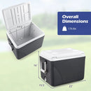 43 Quart Portable Hard Cooler with Cup Holders - Black by LJGDeals