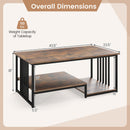 43.5" Coffee Table 2-Tier with Open Storage Shelf by DirectDeals