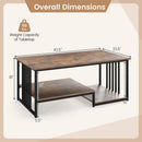 43.5" Coffee Table 2-Tier with Open Storage Shelf by LJGDeals