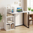 43.5" Computer Desk with Charging Station and Ergonomic Monitor Stand-White by LJGDeals
