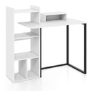 43.5" Computer Desk with Charging Station and Ergonomic Monitor Stand-White by LJGDeals