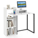 43.5" Computer Desk with Charging Station and Ergonomic Monitor Stand-White by LJGDeals