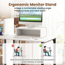 43.5" Computer Desk with Charging Station and Ergonomic Monitor Stand-White by LJGDeals