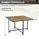 43.5 Inch 4-Person Square Patio Dining Table-Natural by LJGDeals