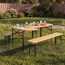 43.5 Inch Folding Kids Picnic Table & Bench Set No Assembly Wooden Toddler Table by LJGDeals