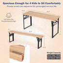 43.5 Inch Folding Kids Picnic Table & Bench Set No Assembly Wooden Toddler Table
