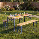 43.5 Inch Folding Kids Picnic Table & Bench Set No Assembly Wooden Toddler Table by LJGDeals