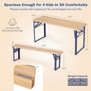 43.5 Inch Folding Kids Picnic Table & Bench Set No Assembly Wooden Toddler Table