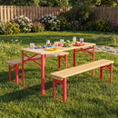 43.5 Inch Folding Kids Picnic Table & Bench Set No Assembly Wooden Toddler Table
