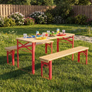 43.5 Inch Folding Kids Picnic Table & Bench Set No Assembly Wooden Toddler Table by LJGDeals