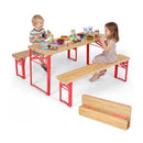 43.5 Inch Folding Kids Picnic Table & Bench Set No Assembly Wooden Toddler Table by LJGDeals