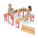43.5 Inch Folding Kids Picnic Table & Bench Set No Assembly Wooden Toddler Table