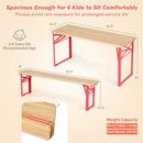 43.5 Inch Folding Kids Picnic Table & Bench Set No Assembly Wooden Toddler Table by LJGDeals
