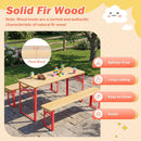 43.5 Inch Folding Kids Picnic Table & Bench Set No Assembly Wooden Toddler Table by LJGDeals