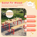 43.5 Inch Folding Kids Picnic Table & Bench Set No Assembly Wooden Toddler Table