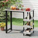 43.5 Inch Outdoor Bar Table with Tempered Glass Top by LJGDeals