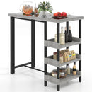 43.5 Inch Outdoor Bar Table with Tempered Glass Top by LJGDeals