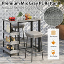 43.5 Inch Outdoor Bar Table with Tempered Glass Top by LJGDeals