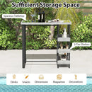 43.5 Inch Outdoor Bar Table with Tempered Glass Top by LJGDeals