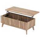 43.5" Rectangle Wooden Fluted Lift Top Coffee Table-Walnut by LJGDeals