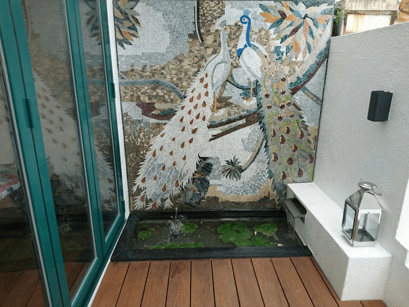 Mosaic Artwork - Peafowls in Love