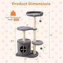 Cat Tree 43" with Condo, Perches & Scratching Posts by LJGDeals