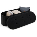 43" Folding Storage Ottoman Bench with Dividers - Teddy Fleece