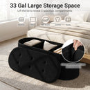 43" Folding Storage Ottoman Bench with Dividers - Teddy Fleece