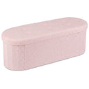 43" Folding Storage Ottoman Bench with Dividers - Teddy Fleece