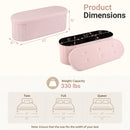 43" Folding Storage Ottoman Bench with Dividers - Teddy Fleece