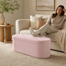 43" Folding Storage Ottoman Bench with Dividers - Teddy Fleece